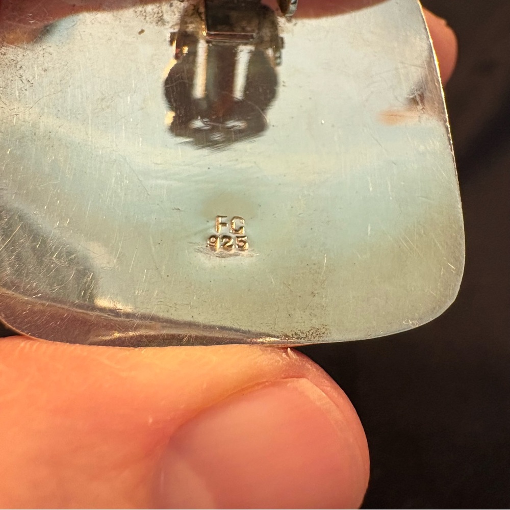 Sterling Silver Square Weave Pattern Clip-On Earr… - image 5